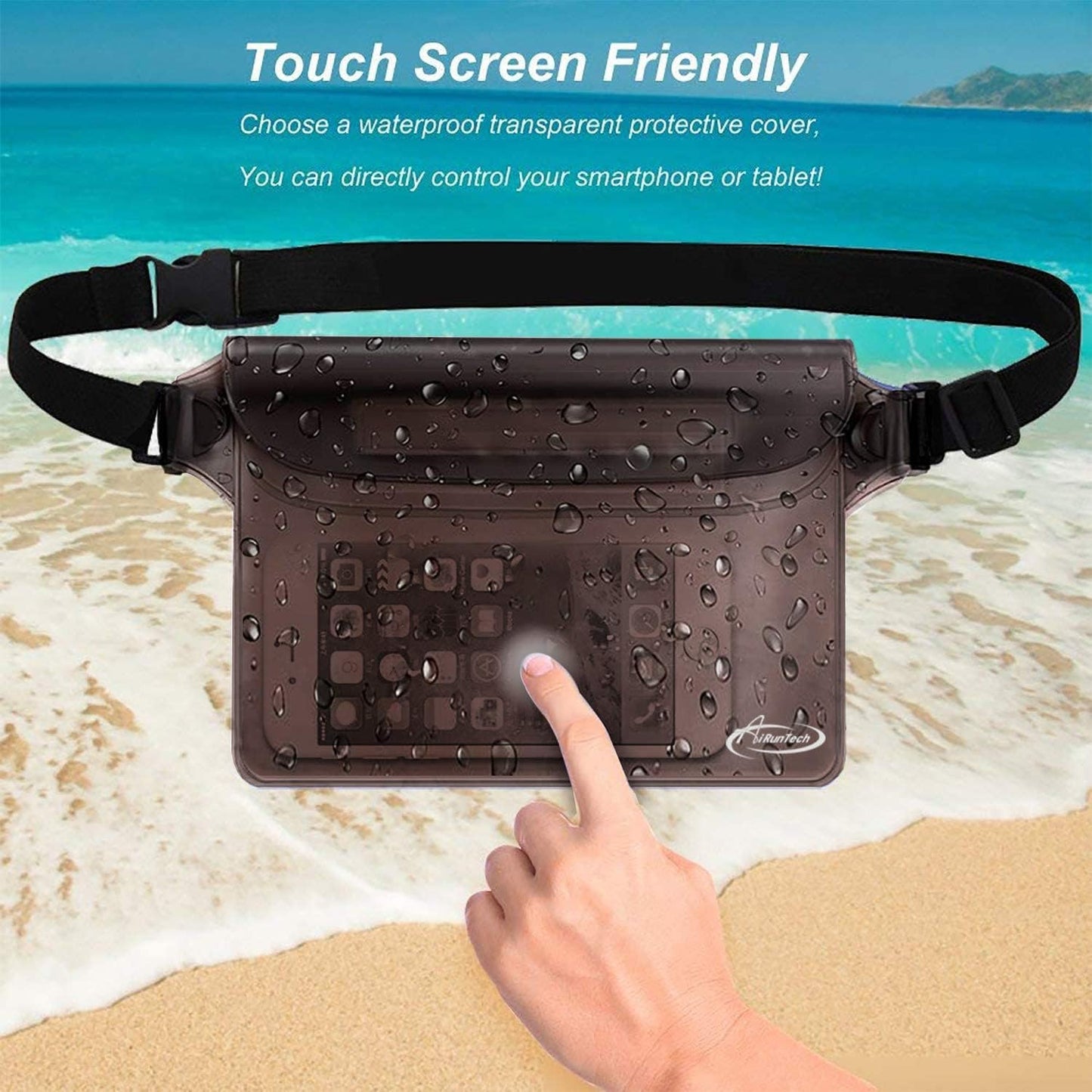 AiRunTech Waterproof Fanny Pack - Dry Bag for Phone, Passport & Wallet | Ideal for Travel, Beach & Kayaking