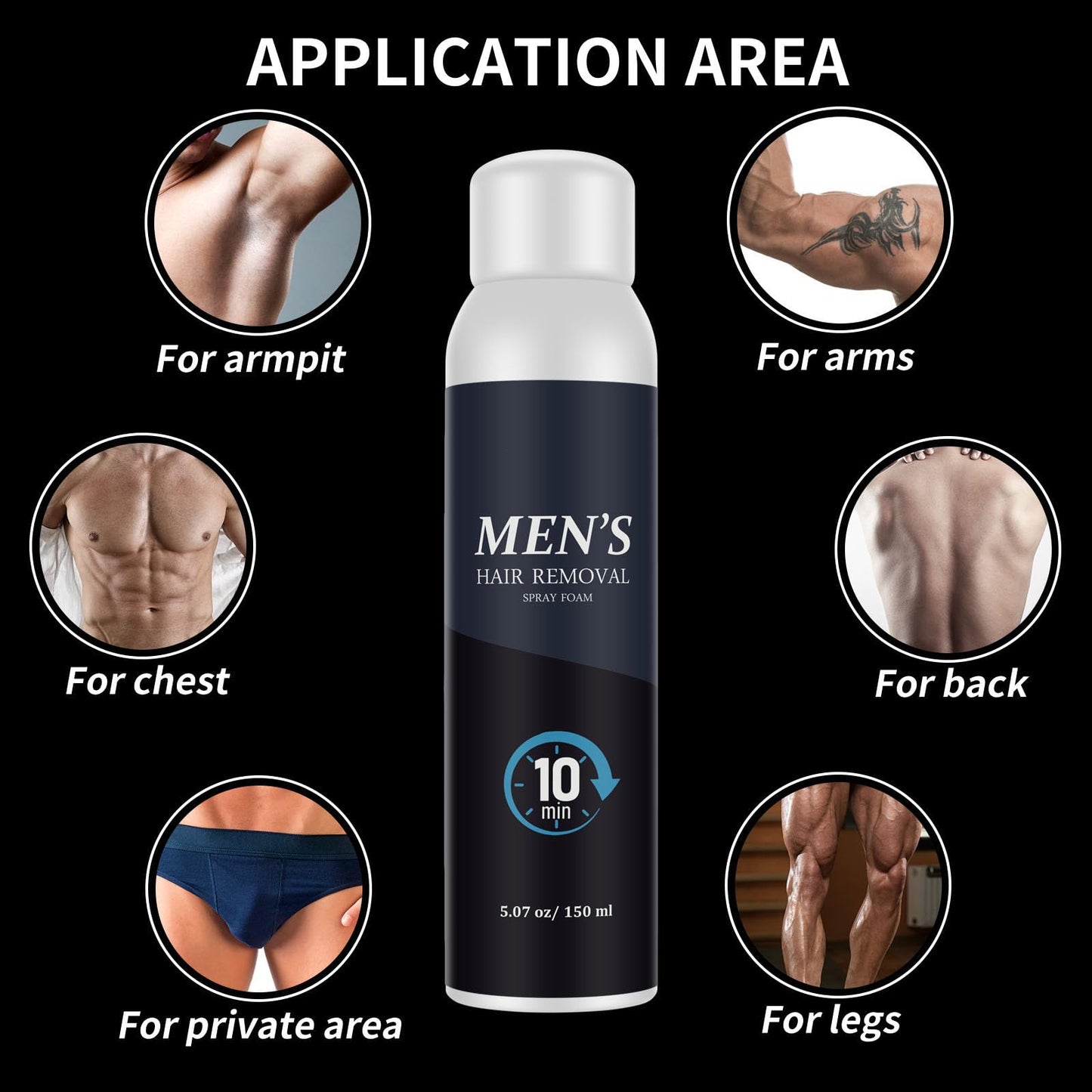 Cosmpro Hair Removal Spray Foam for Men Hair Removal Cream Effective & Painless for Underarm, Chest, Back, Legs Depilatory Cream