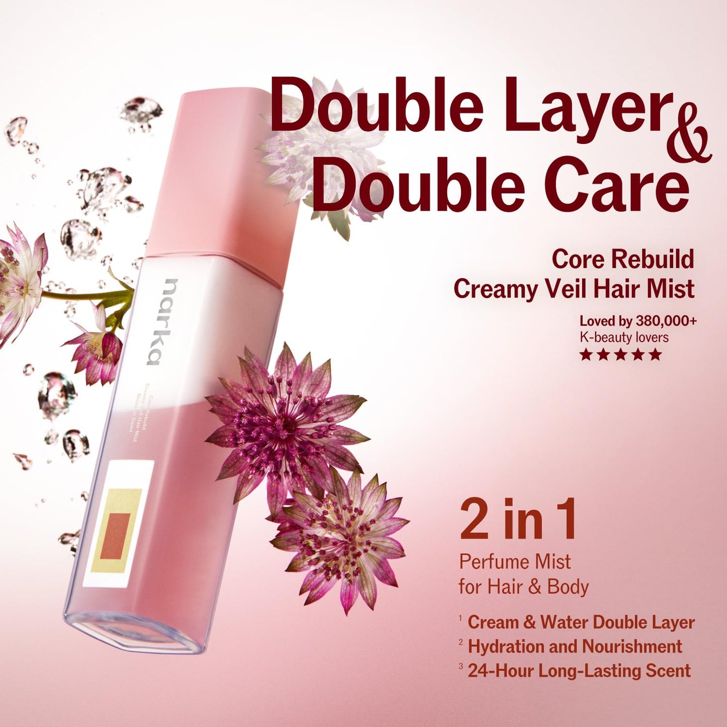 Floral Musk Hair Perfume Mist - Jasmine Vanilla Scent | Lightweight Hair & Body Spray
