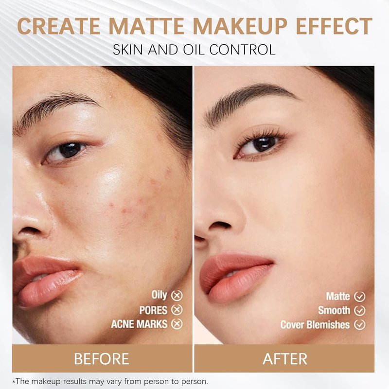 Pressed Powder - 24HR Oil Control, Waterproof Matte Finish | Lightweight Vegan Formula for Sensitive Skin (Translucent)