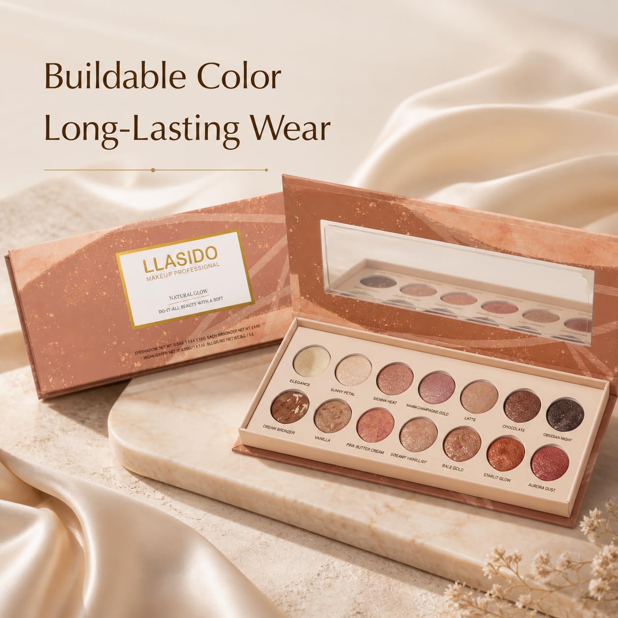 Neutral Eyeshadow Palette - High Pigment Blendable Matte & Shimmer Shades | Long-Lasting Eye Makeup for Everyday Use