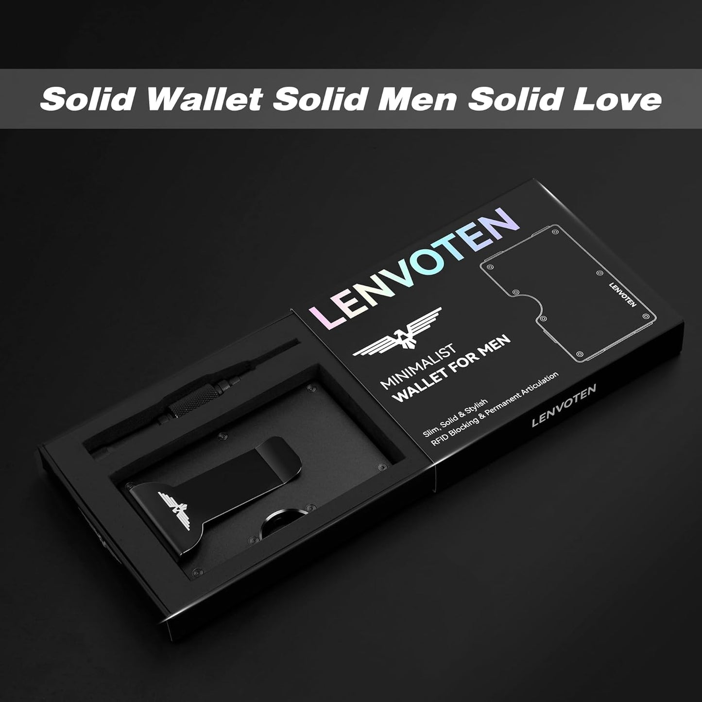 Lenvoten Minimalist RFID Blocking Wallet for Men - Slim Metal Design | Holds 20 Cards & Cash | Scratch-Resistant Finish
