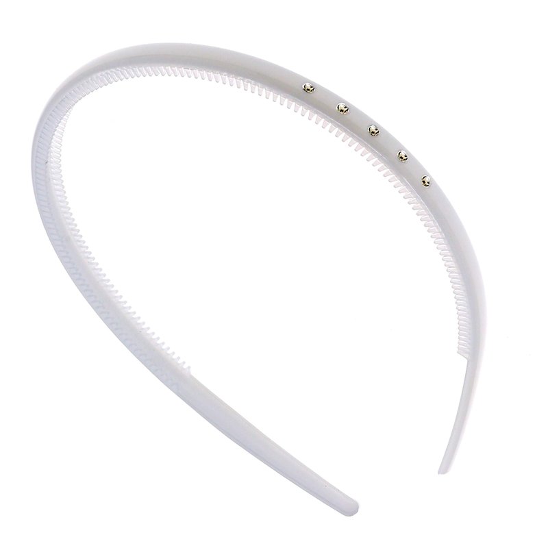 Camila Paris CP2557 French Headband for Women, White, Very Flexible with Teeth for Strong Hold Grip, Women's Hairband, No Slip Durable Styling Girls Hair Accessories, Made in France with Cellulose