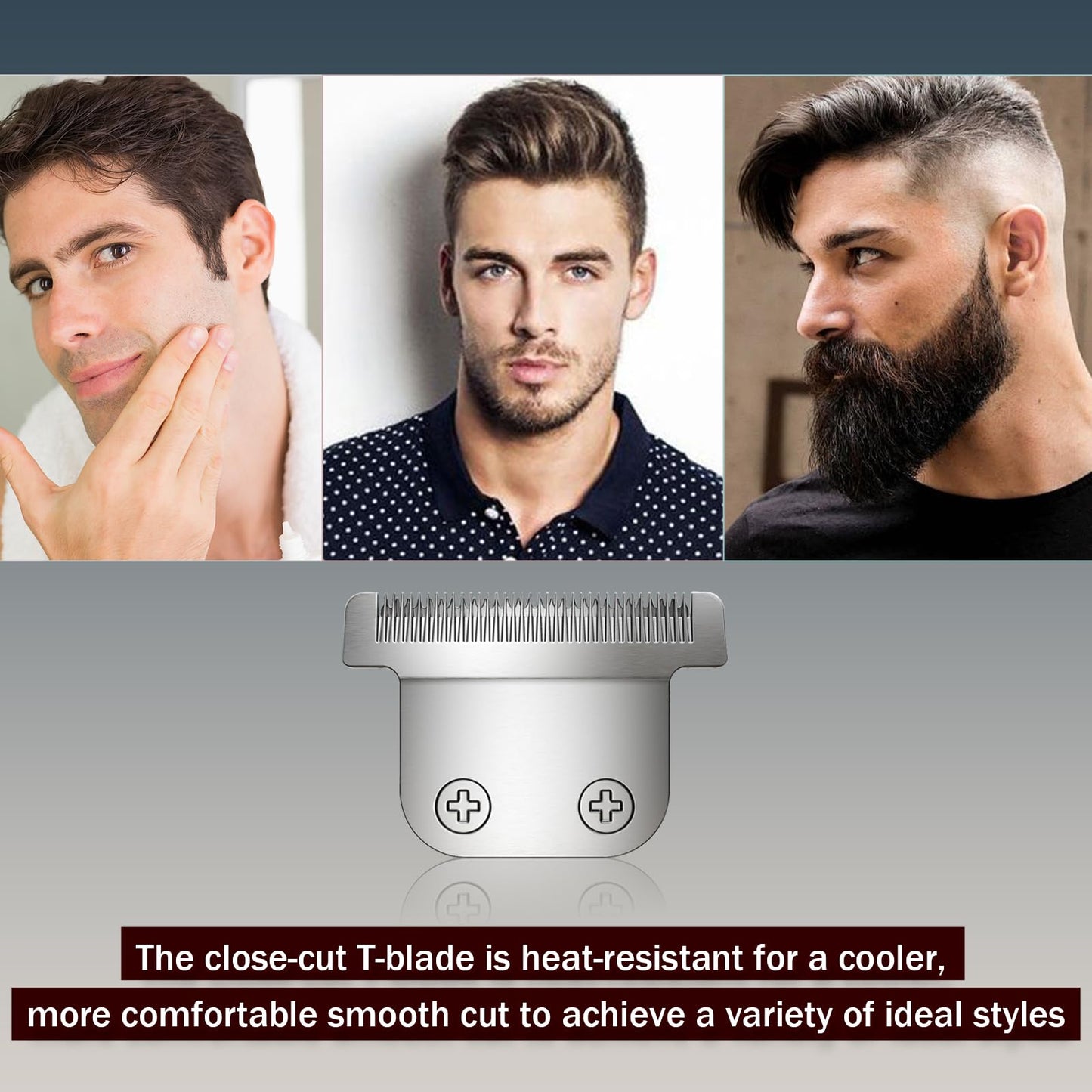 40mm Replacement Detachable Stainless Steel T Blade（02144 ）,Compatible with Wahl All in One Lithium Ion Trimmer 9864/9864SS/9686/9818A/9854L/9876L/9854 /WSS3L/SS2L etc. (Silver 3 Pack)