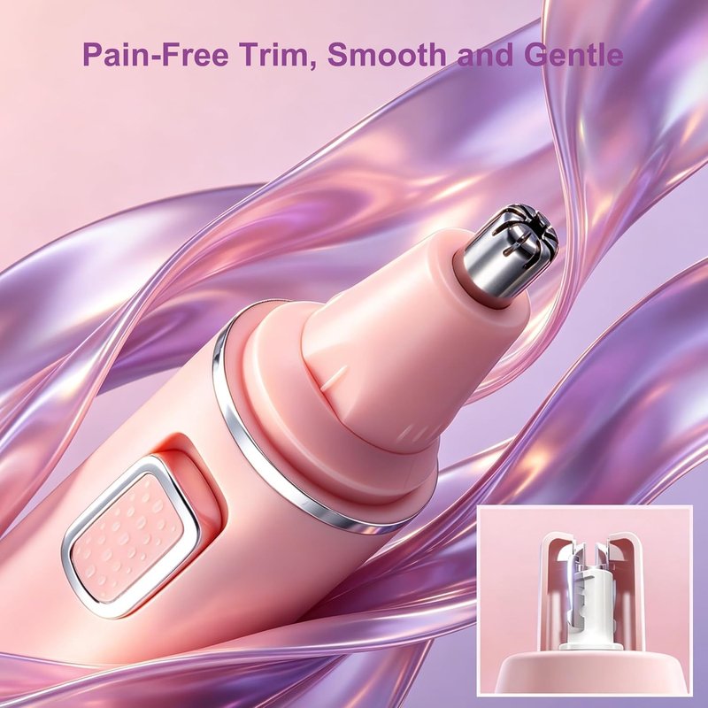 Nose Hair Trimmer for Women,USB Rechargeable Ear and Nose Trimmer,2026 Professiona 2 in 1 Painless Eyebrow & Facial Hair Trimmer Remover,IPX7 Waterproof,Portable Nasal Hair Clipper,Dual-Edge Blades