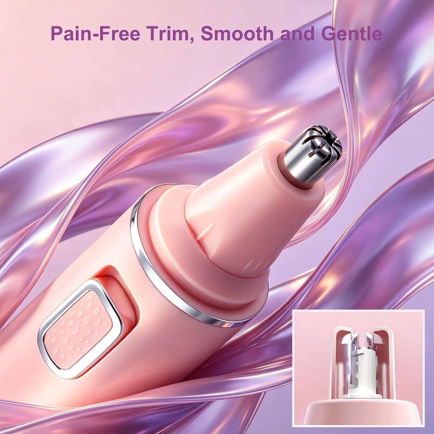 Nose Hair Trimmer for Women,USB Rechargeable Ear and Nose Trimmer,2026 Professiona 2 in 1 Painless Eyebrow & Facial Hair Trimmer Remover,IPX7 Waterproof,Portable Nasal Hair Clipper,Dual-Edge Blades