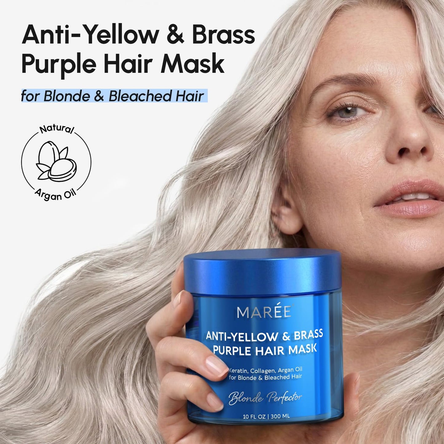 Anti Yellow Purple Hair Mask - Hydrating Deep Conditioner for Damaged, Curly, Blonde & Brassy Hair | Purple Toner