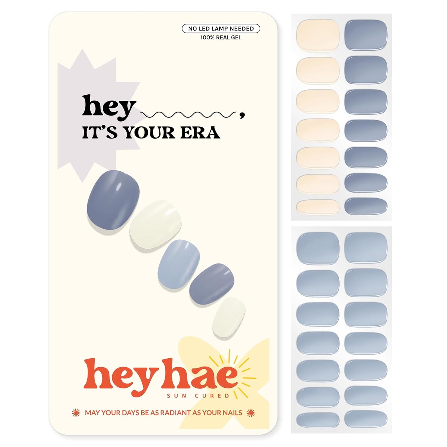 Semi Cured Gel Nail Strips - Easy Apply & Remove, Salon Quality | Summer Yellow | 28 Strips, Prep Pads & Nail File Included