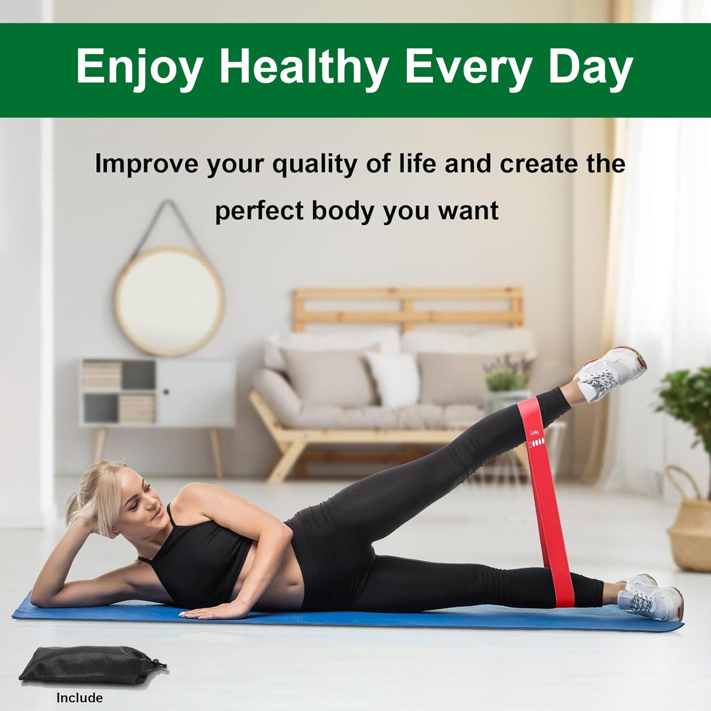 Resistance Bands Set for Men and Women, 5 Pack Exercise Bands with Different Resistance Levels, Long Elastic Workout Bands for Home Gym, Strength Training, Stretching, Yoga, Pilates, Rehab