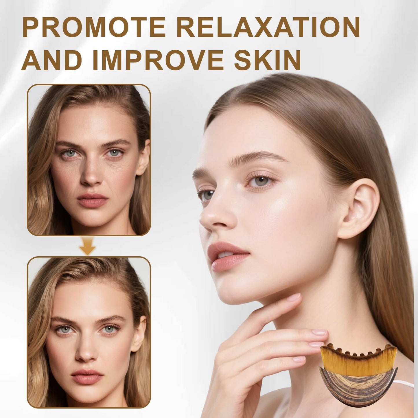 2 PCS Lymphatic Contour Face Brush - Ergonomically Designed to Precisely Fit Skin and Relieve Fatigue (2 Pcs Contour Face Brush)