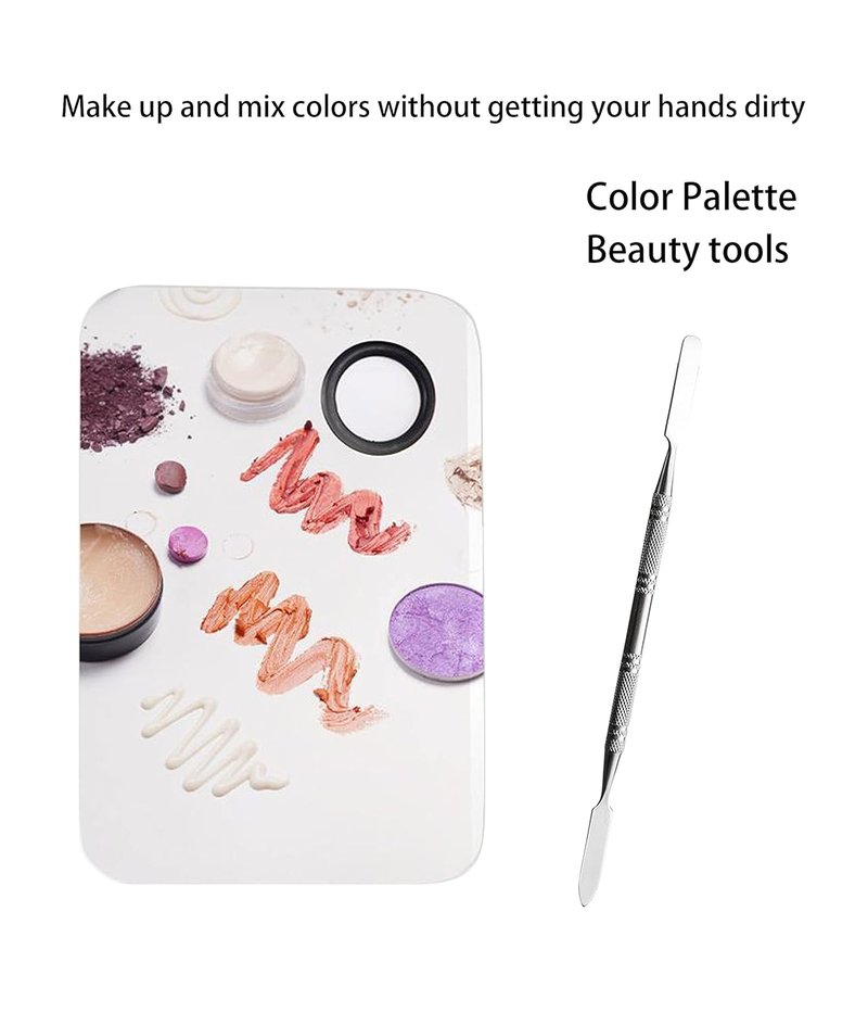 Makeup Mixing Palette - Stainless Steel Artist Tool for Foundation, Eyeshadow & Nail Art | 2PCS