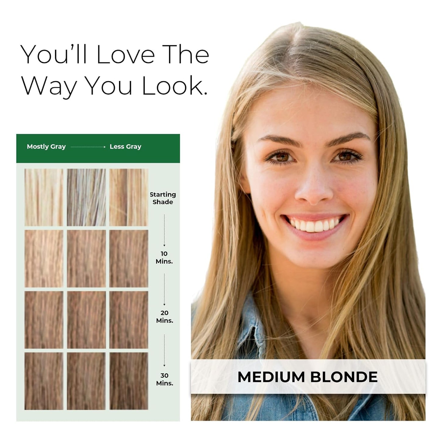 Permanent Ammonia-Free Hair Dye for Women | Natural Medium Blonde Gray Coverage - Sensitive Scalp Formula