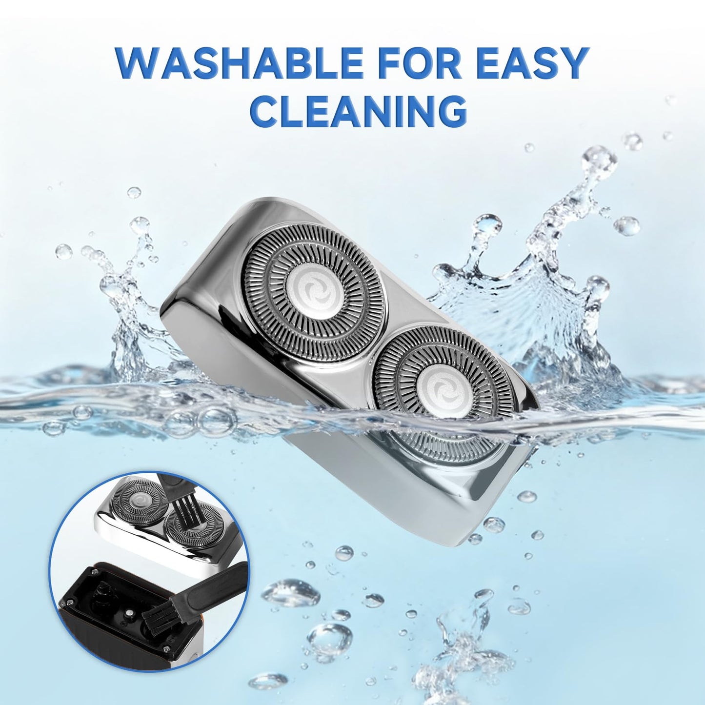 Mini Portable Electric Shaver for Men Double Head Travel Razor USB-C Rechargeable 2 Pack Black Travel Shaver for Men Dry Shave Detachable Head Washable Razor Easy Cleaning Send to Parents Boyfriend