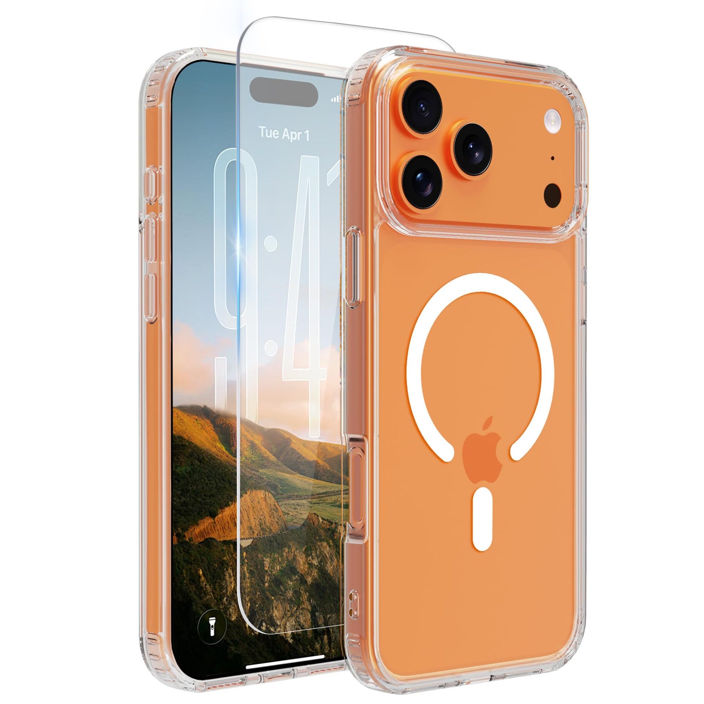 EUMADOVE iPhone 17 Pro Max Clear Case, with Screen Protector X1, Compatible with MagSafe,Anti-Yellowing (Transparent iPhone 17 pro max)