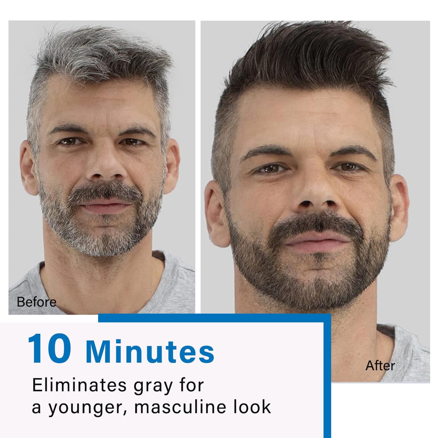 Men's Beard Dye & Hair Dye Shampoo - Semi-Permanent Black Beard Color for Instant Gray Coverage | Natural Formula, Works in 10 Minutes