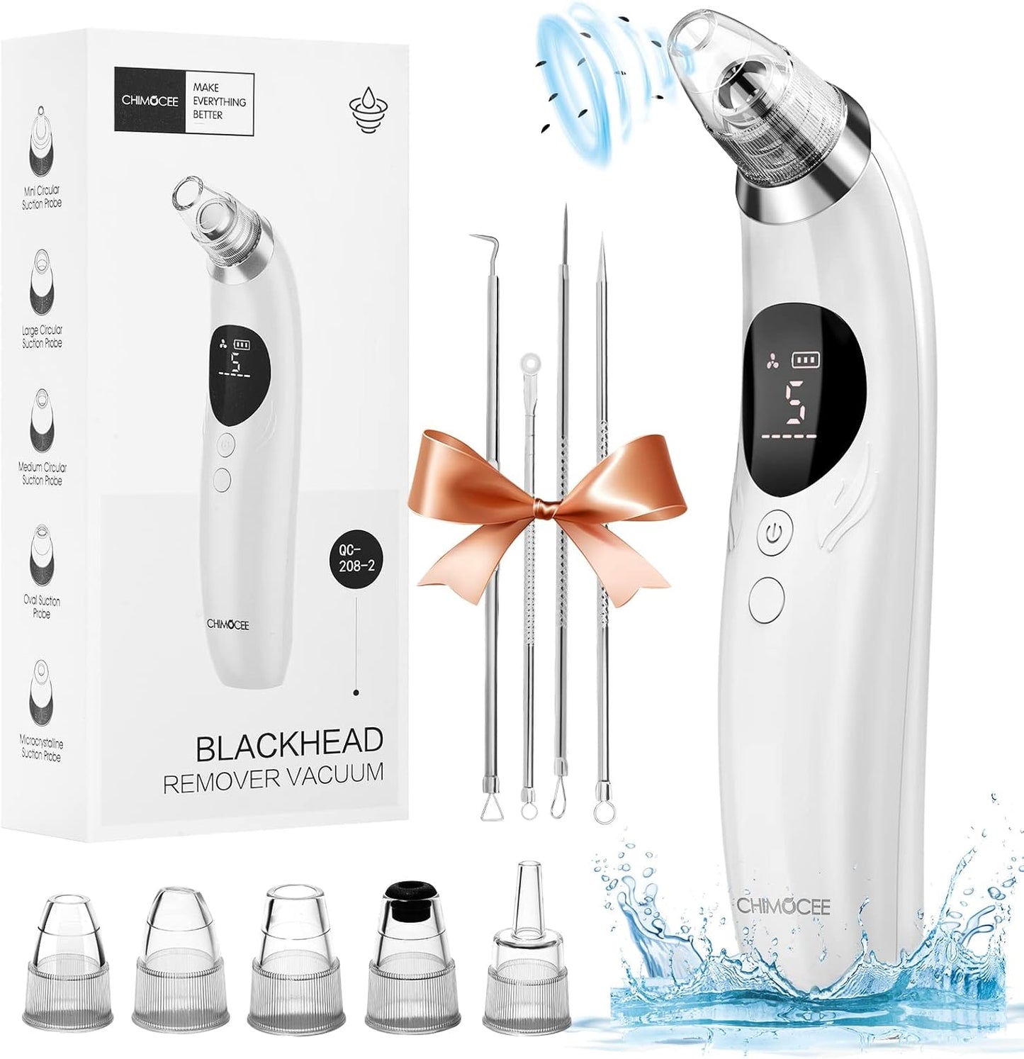 Blackhead Remover Vacuum - Electric Pore Cleaner with 5 Suction Levels & Probes | USB Rechargeable Acne Tool Kit