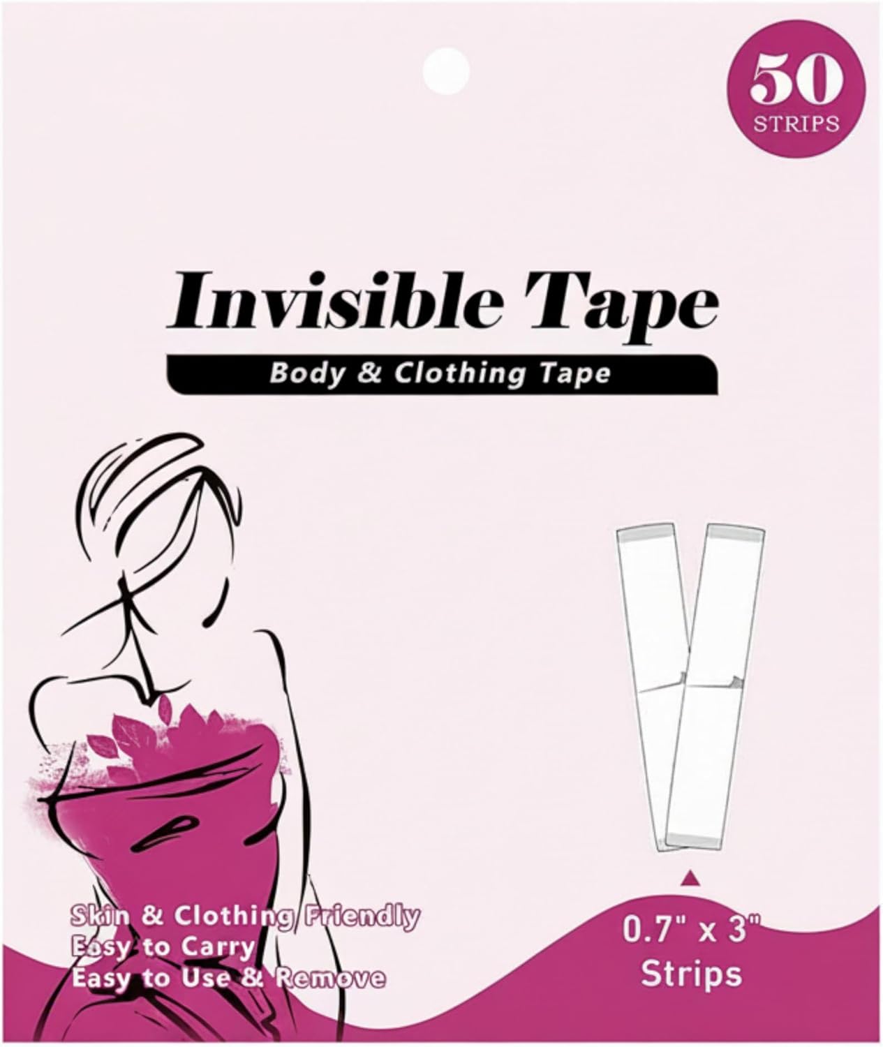 Double Sided Fashion Tape - Strong Body Adhesive for Clothes & Skin | Waterproof, Hypoallergenic, No Residue