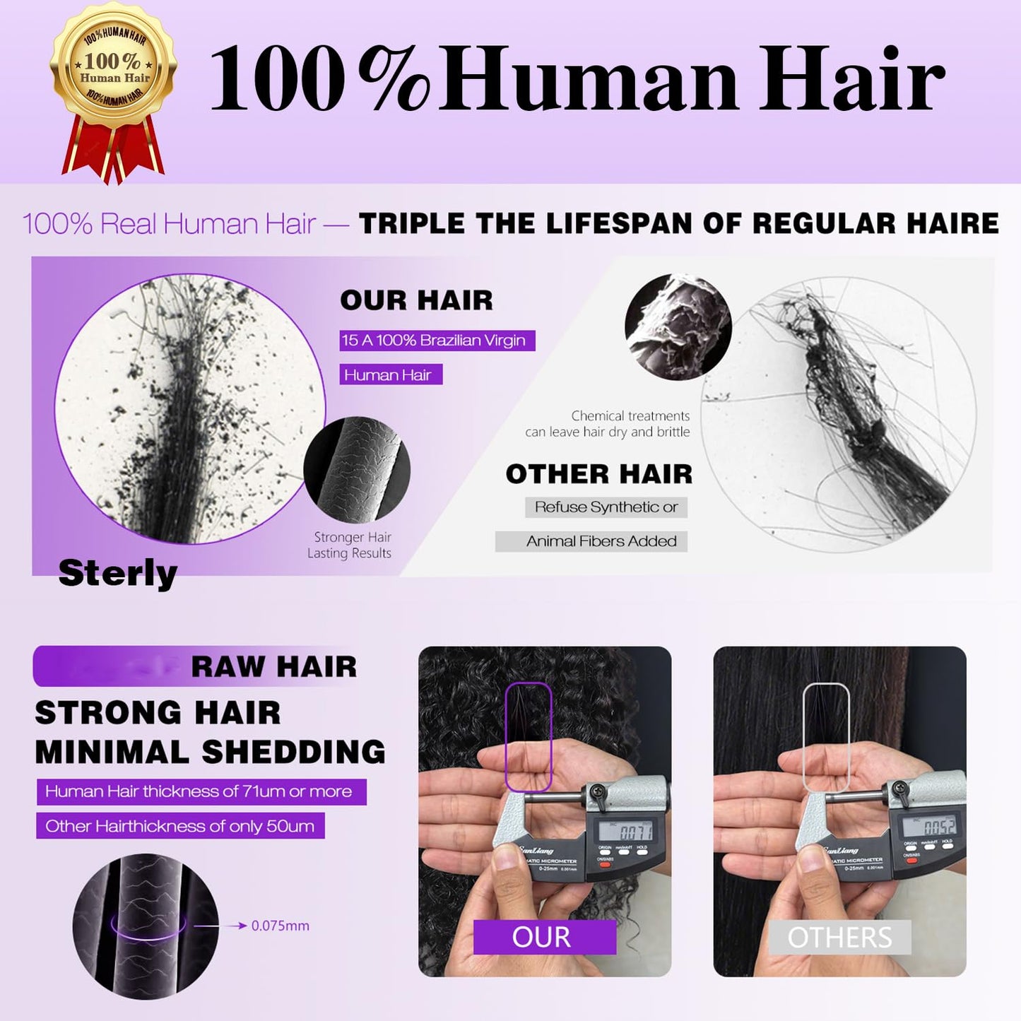 Sterly Burmese Curly Crochet Human Hair for Black Women 120g Miracle Konts Crochet Human Hair Bundles 18 Inch Pre-Separated Feather Crochet Hair Premium Reusable Natural Black