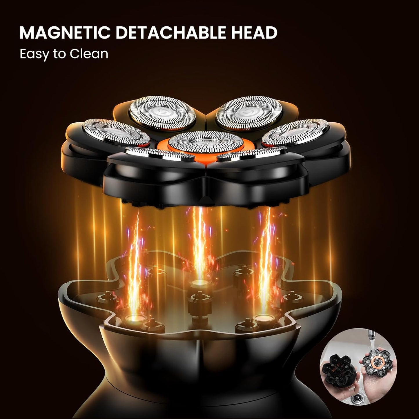 MAXGROOM® Head Shaver for Bald Men - Waterproof Electric Razor with 7D Floating Heads | Close Smooth Shave, Long Battery Life