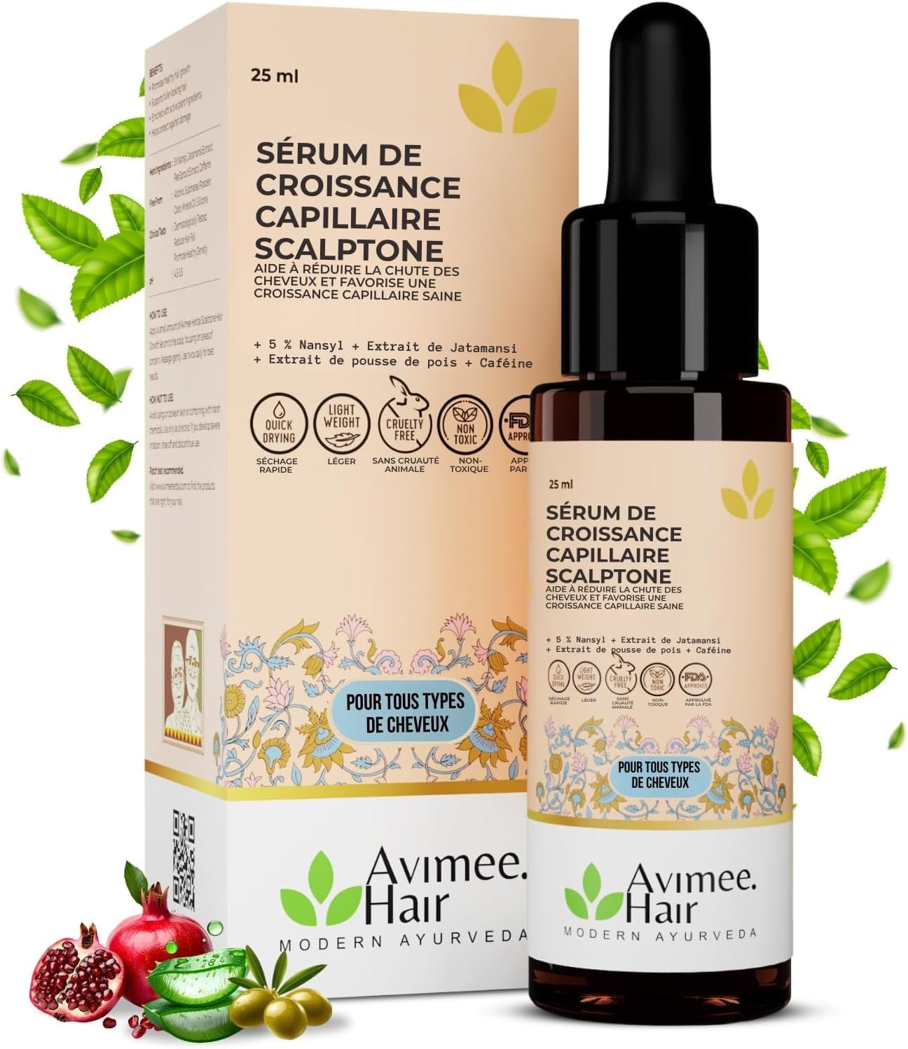 AVIMEE HERBAL Scalptone Hair Serum | 100% Pure & Natural | Mineral Oil Free | 25 mL