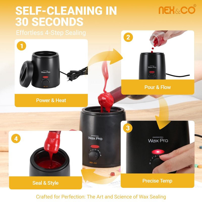NEX&CO Electric Wax Seal Warmer for Bottle Sealing Beads, Wax Melting Pot, Fast Heating, Temp Control, Bottle Sealer for DIY Whiskey Making, Alcohol Infusion, Home Wine Making & Beer Bottling
