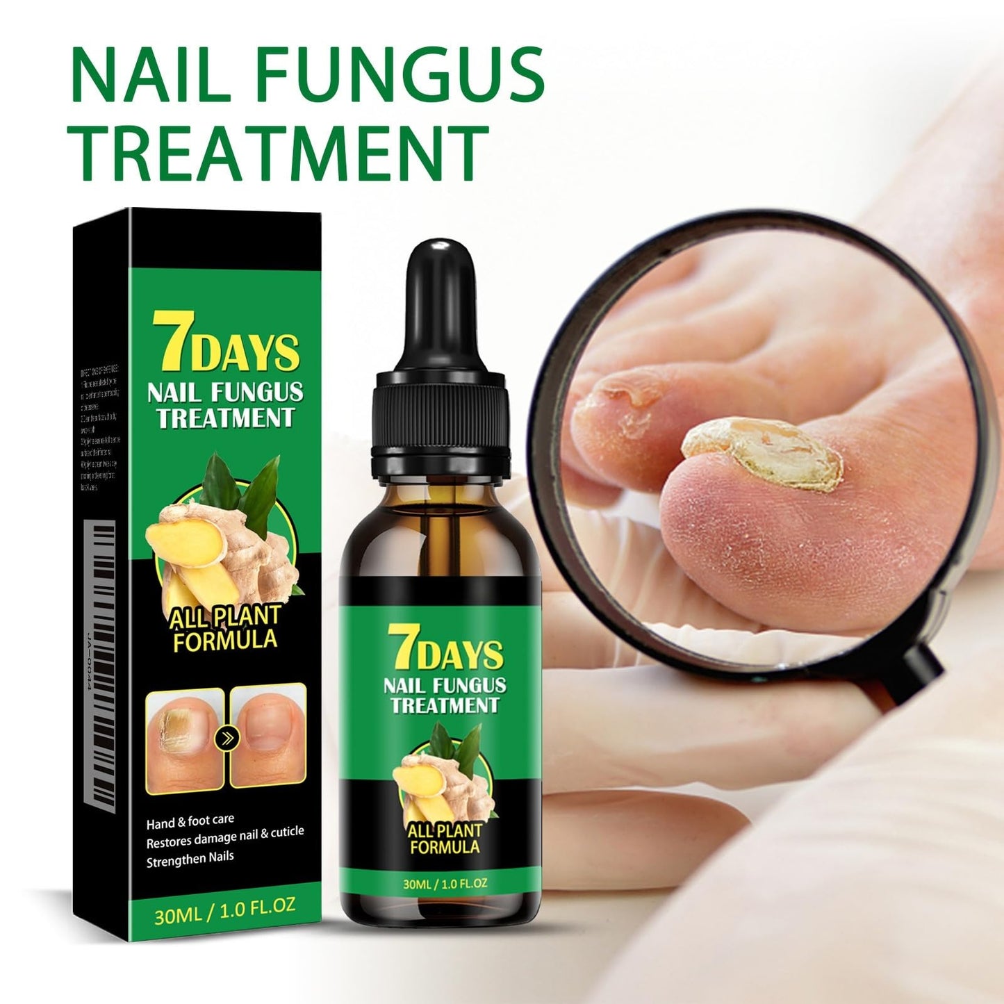 Ginger Nail Growth Serum, Nail Serum 7 Days Intense Repair for Nails Edges, 30ml