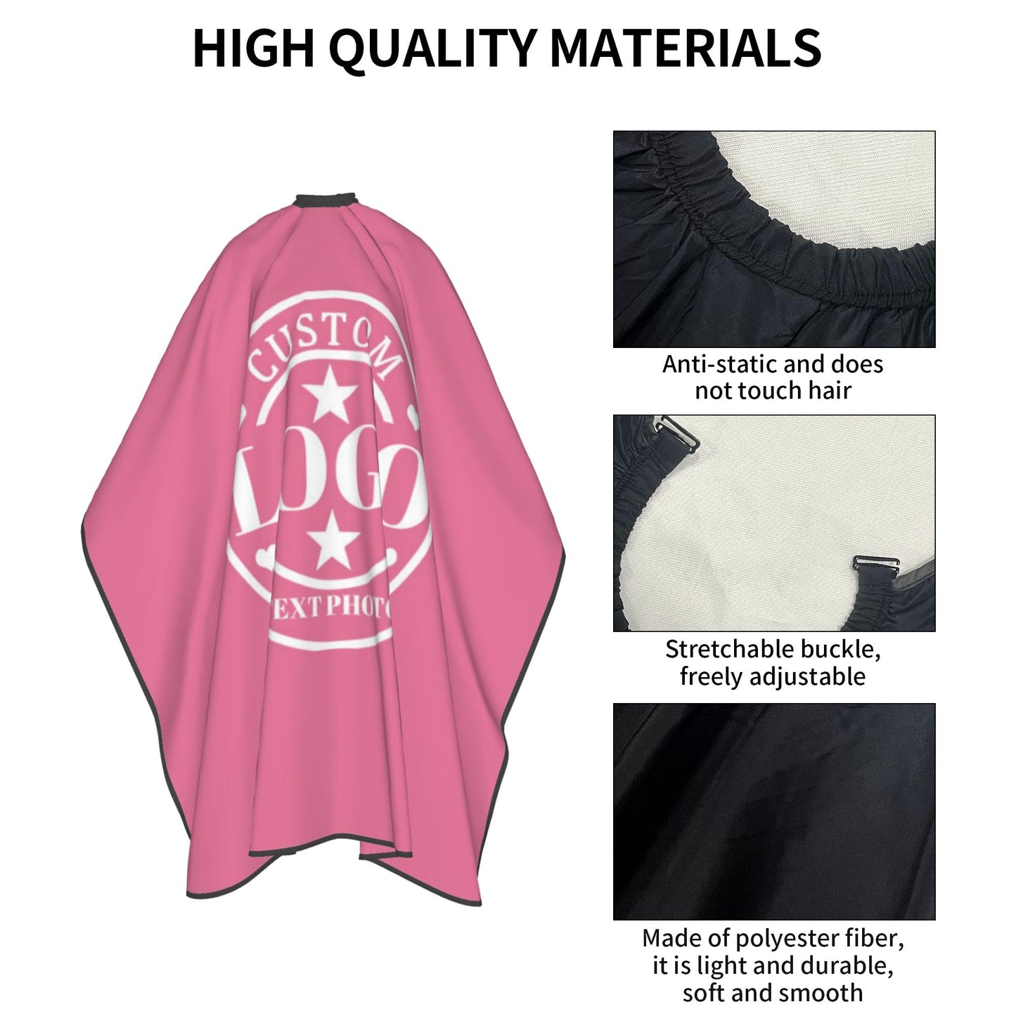 Custom Barber Cape Customized Haircut Capes Logo Text Photo Salon Hairdressing Apron for Home and Barbershop Azalea