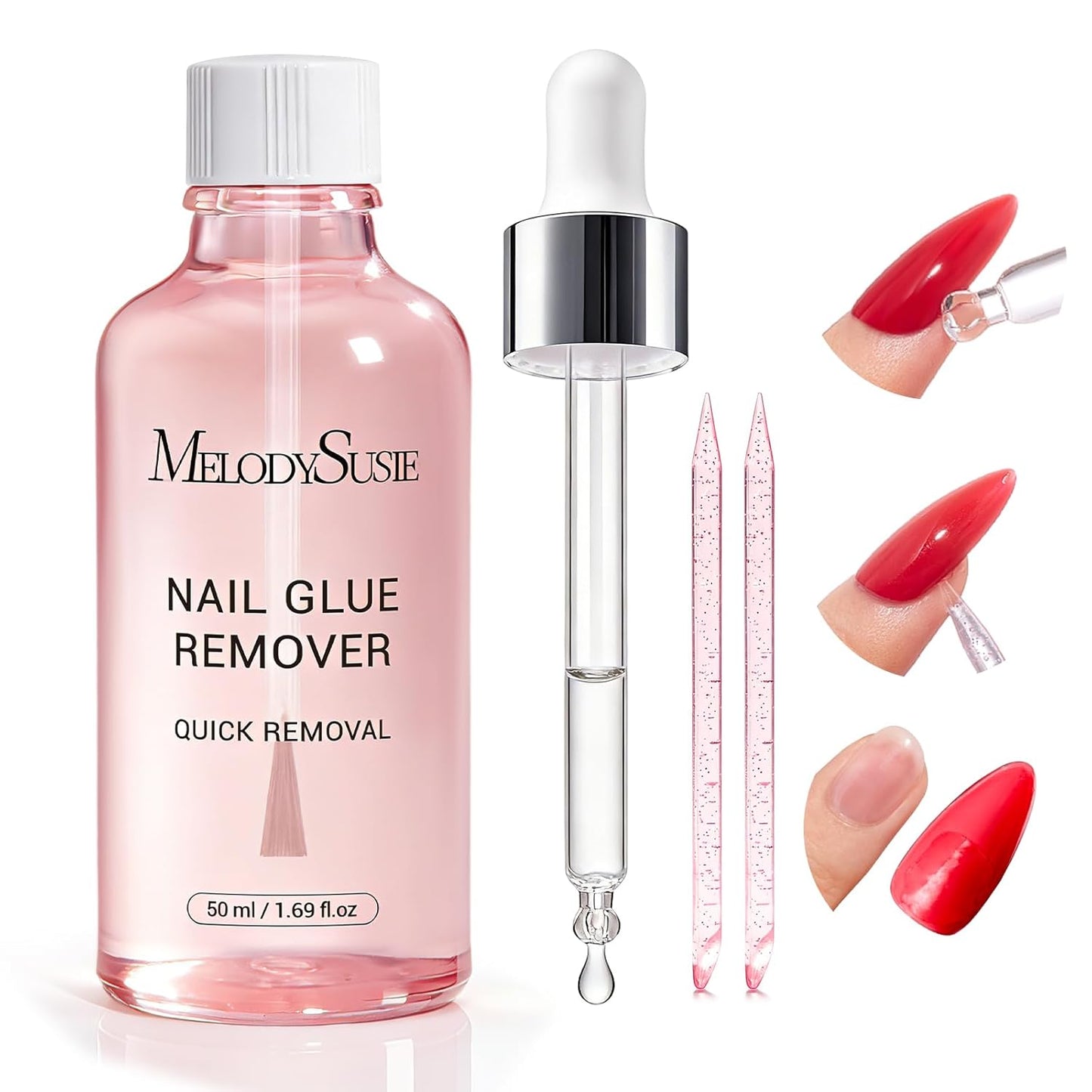 MelodySusie Nail Glue Remover - Acetone-Free Formula for Press-On Nails | Gentle & Multi-Functional 50ML