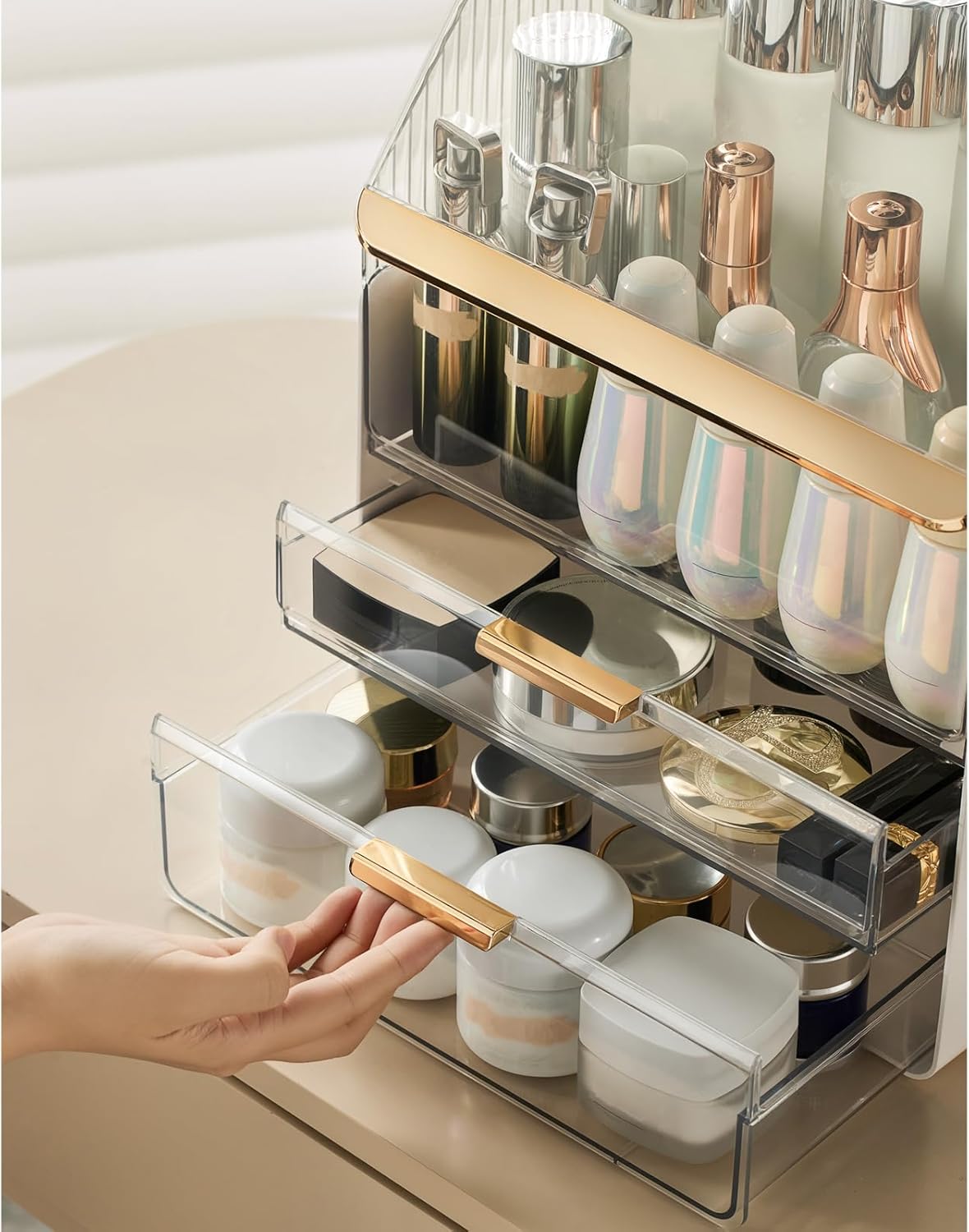 Large Makeup Organizer - Clear Vanity Storage Box for Cosmetics & Skincare | Perfect Gift for Women & Girls