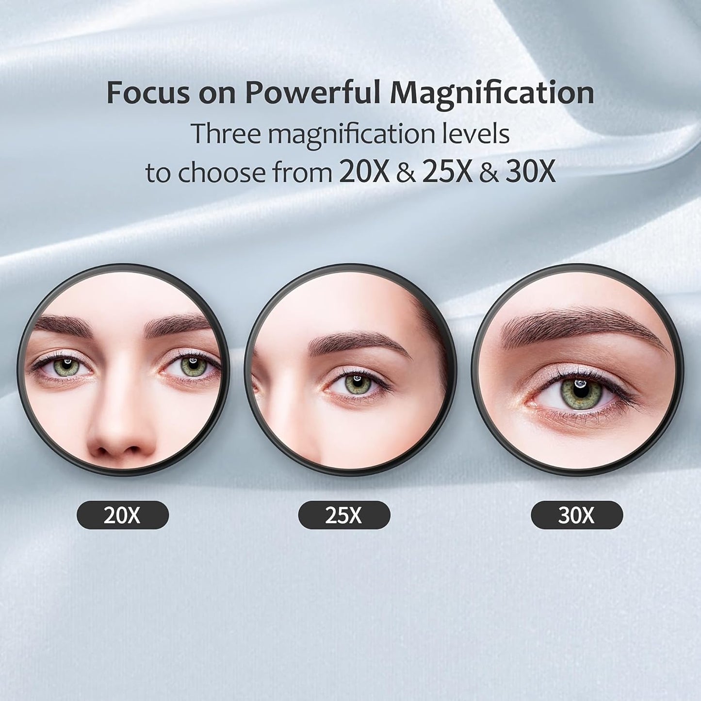 30X Magnifying Makeup Mirror - Compact 3.5 Inch Travel Mirror with Suction Cup & Stainless Steel Tweezers | Perfect for Eyebrows & Facial Hair