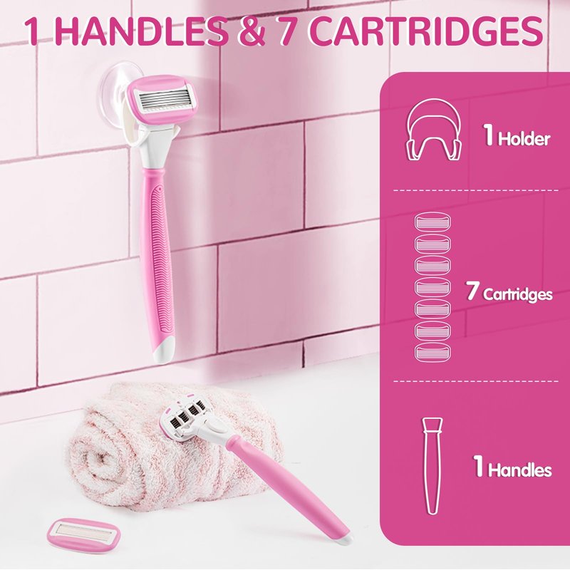 Women‘s Razor with 360° Lubrication Reduces Irritation, Red