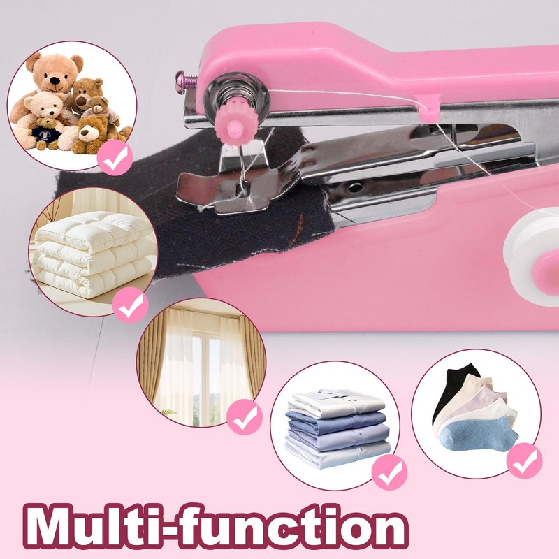 Handheld Sewing Machine, Mini Portable Handheld Sewing Machine, Hand Held Sewing Device, Easy to Use and Fast Stitching for Adults, Beginners, and Quick Home Repairs
