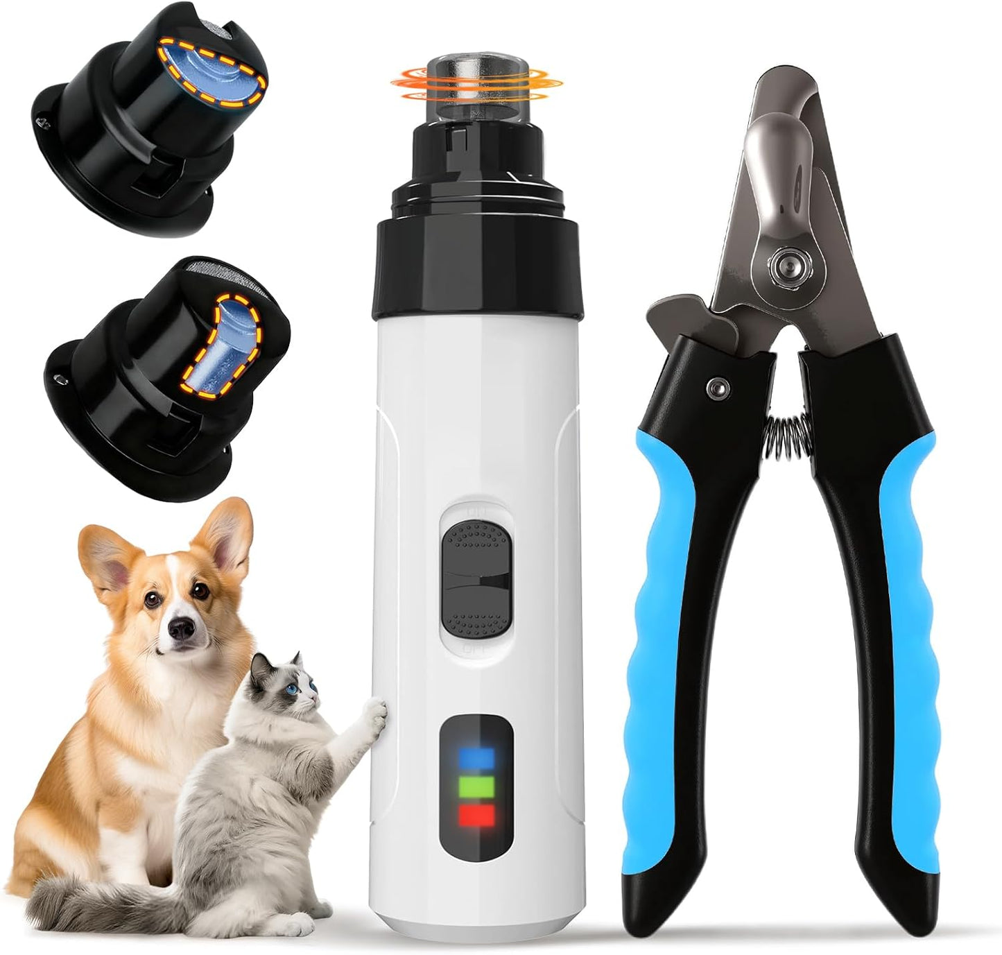 Silent Dog Nail Grinder - Whisper Quiet Claw Trimmer for Stress-Free Grooming | Safe for Dogs & Cats