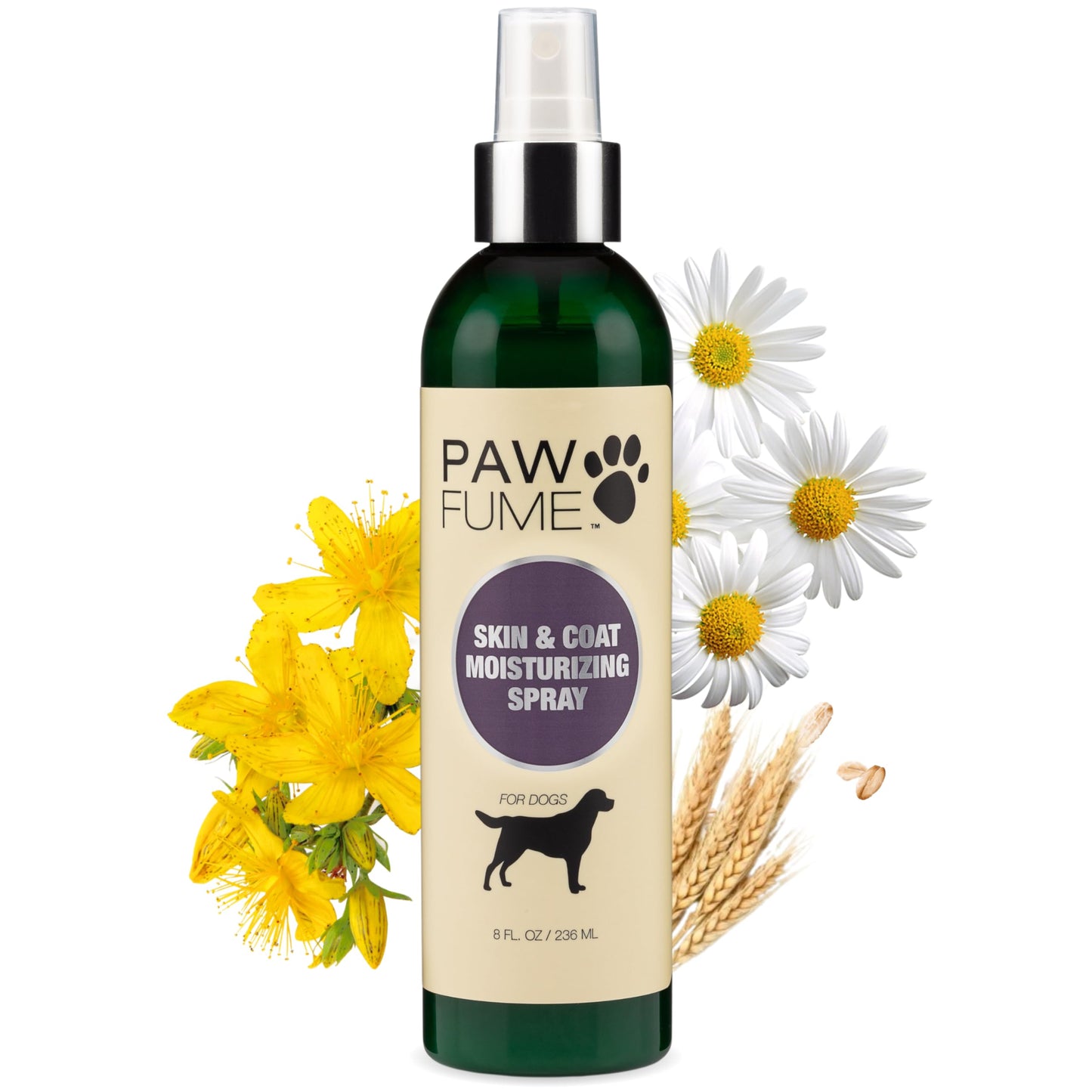 PAWFUME Skin & Coat Detangler Spray for Dogs, 1-Pack – Soothe Dry, Itchy Coats Quickly – Non-Toxic Chamomile & Oat Formula, Essential Fatty Acids & Vet-Certified – Dog Detangler Spray Dematting Care