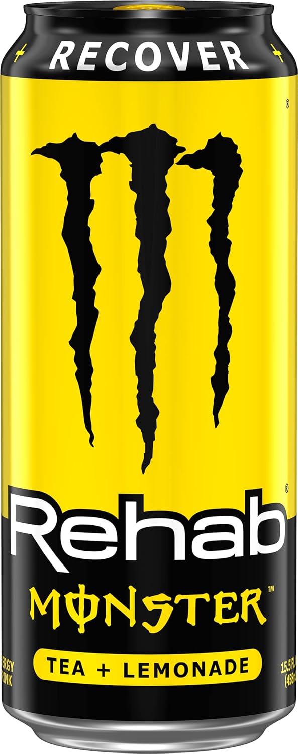 Monster Rehab Iced Tea - Lemonade Energy Drink, 15.5 Ounce | Refreshing Energy Boost