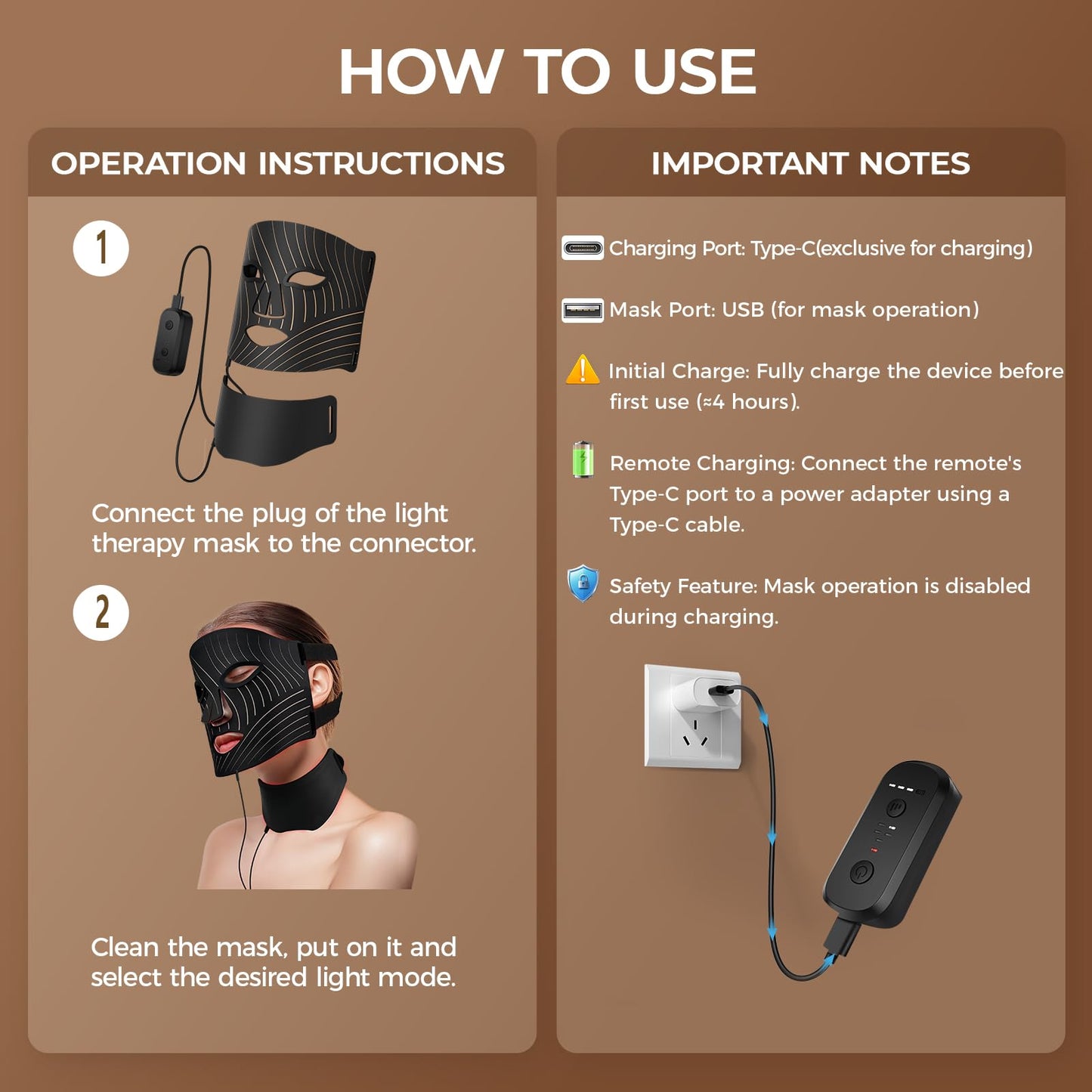 ONLUKY Red Light Therapy for Face,LED Face Mask Light Therapy with Neck Device,103 3-in-1 Light Beads,Remoter Rechargeable,Timing Function,Infrared Red Light Therapy Mask for Home