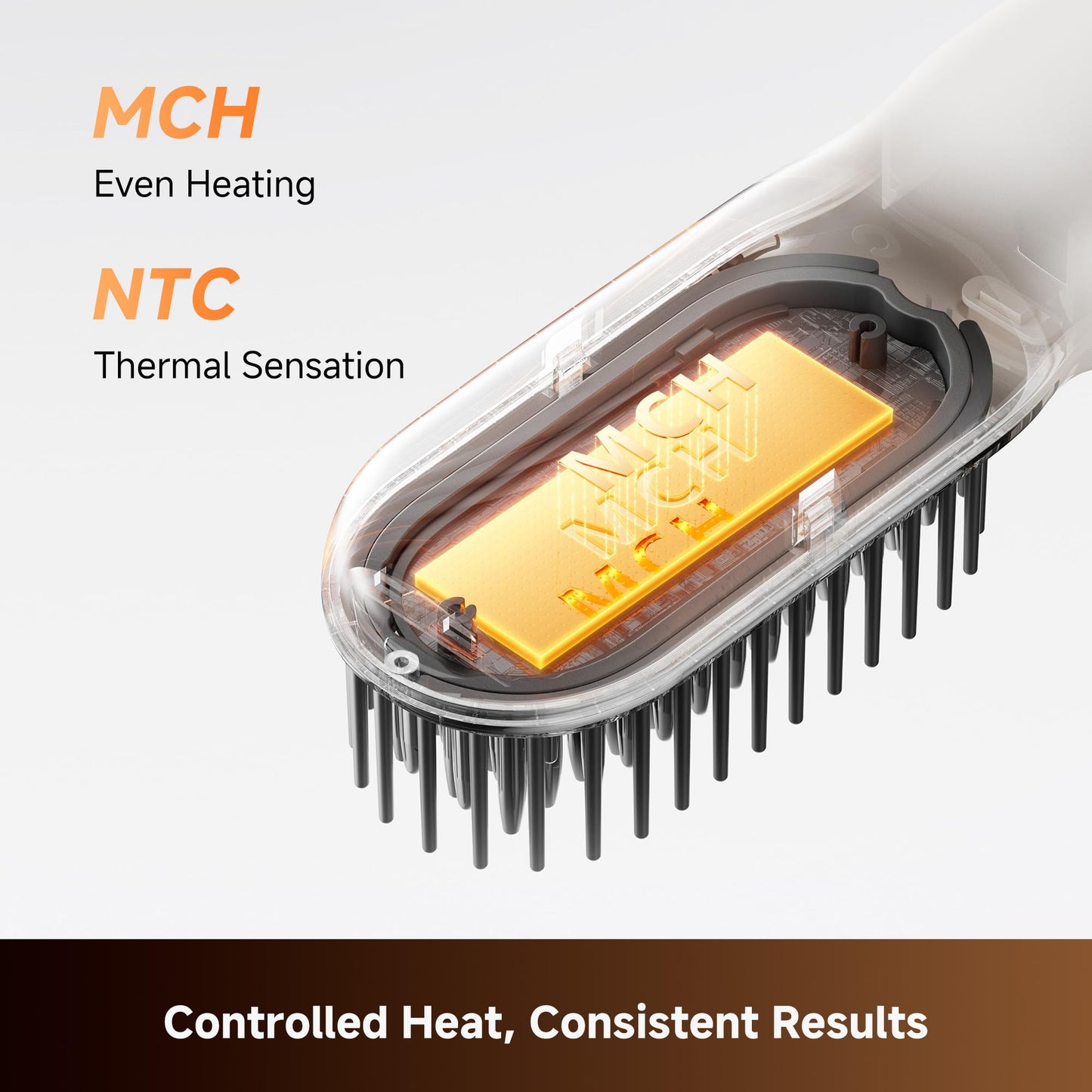 Dreame Silky Cordless Hair Straightening Comb, Rechargeable Ionic Straightener Brush for Women, 2Billion Ions, Fast Heating MCH & 7 Temp Settings Hot Comb, 5D Wide-Bristle Design, Mini Travel Size