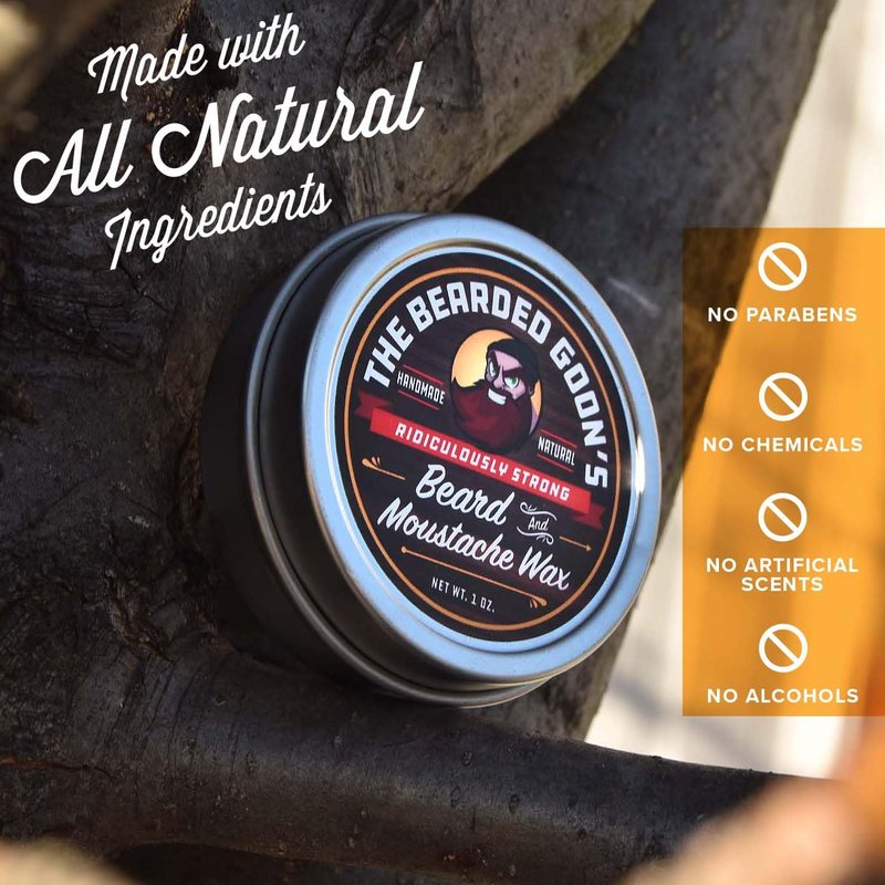 Ridiculously Strong Mustache and Beard Wax for Men | All Day Style Control to Tame Facial Hair | All Natural Handlebar Moustache Wax - 1oz (30ml)