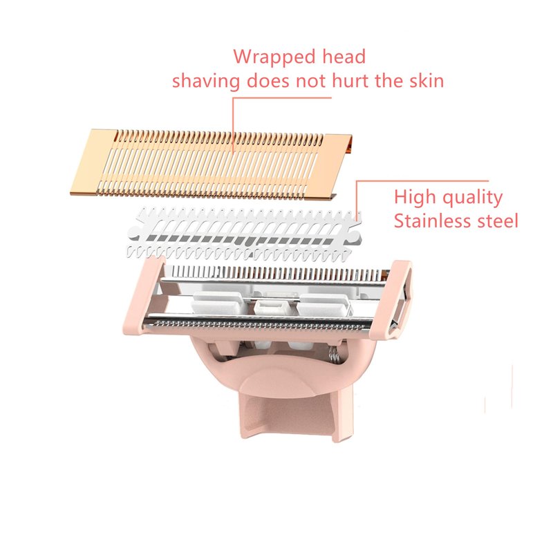 2 Pack Body Razor Replacement Heads for Flawless Nu Razor and Finish Touch Replacement Blades for Women,Rose Gold
