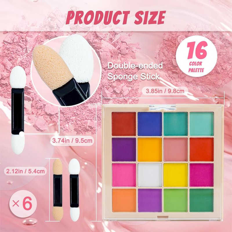 Nail Pigment Powder Palette - 16 Vibrant Colors for Nail Art | DIY Manicure Accessories