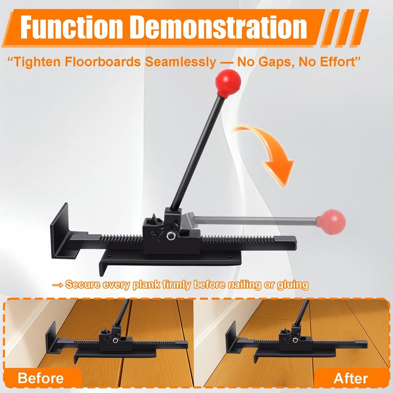 Heavy Duty Ratcheting Hardwood Floor Jack Tool for Wood, Laminate & Vinyl Flooring,Flooring Jacks for Hardwood Floors, Professional Board Tightening & Positioning Aid ﻿