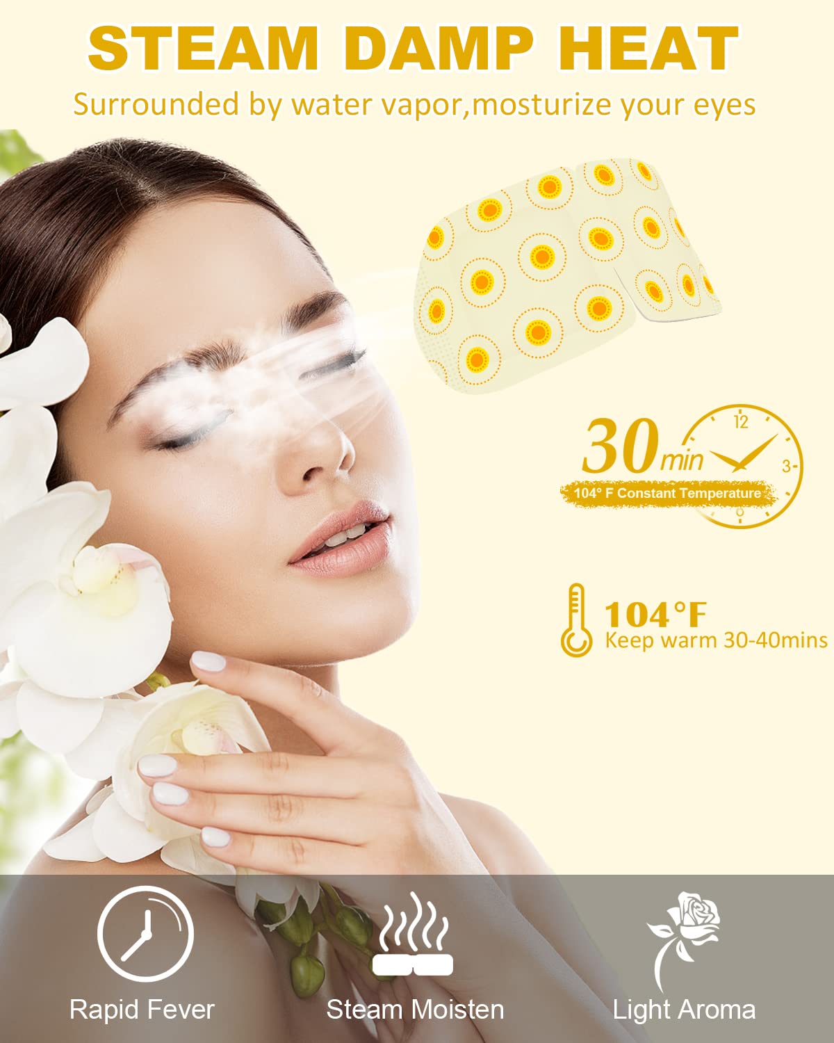 16 Packs Steam Eye Masks for Dry Eyes Heating Eye Mask Warm Compress for Eyes Relief Stress, Eye Fatigue Travel Essential Self Heating Moist Sleep Mask SPA Accessories