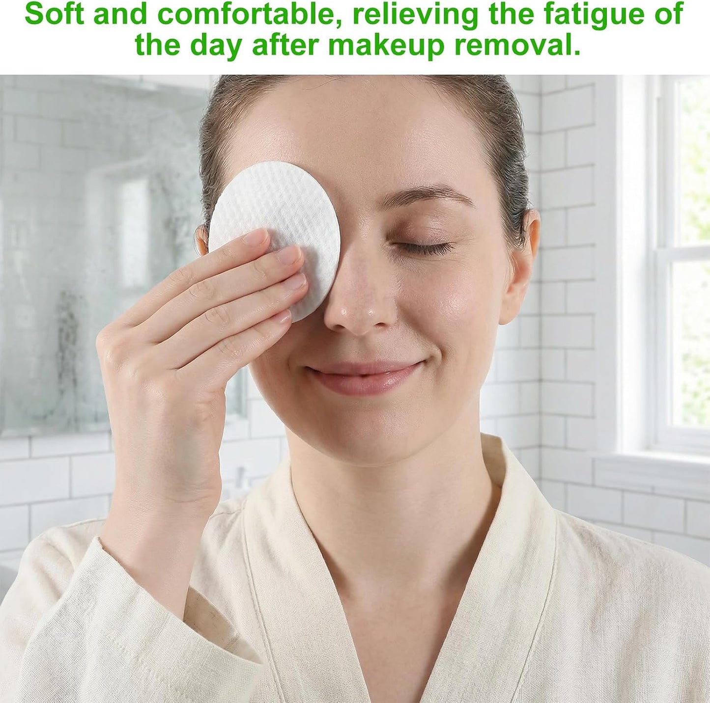 Large Oval Cotton Pads - 150 Pcs Lint-Free Dual-Sided Facial Pads for Makeup Removal | Soft Cleansing & Skincare Use