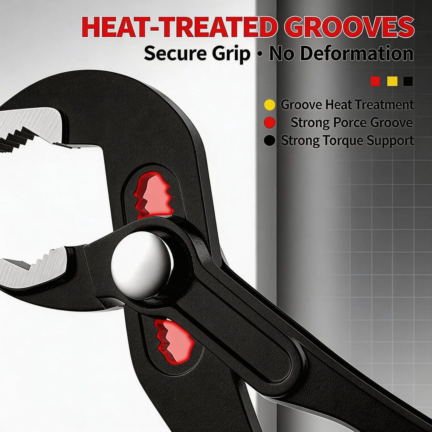 Adjustable Groove Joint Pliers - 7-Inch Multi-Function V-Jaw Chrome Vanadium Steel for DIY & Plumbing Repairs