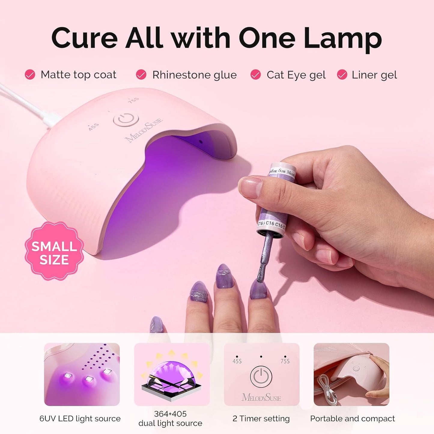 Gel Nail Polish Kit with UV Light - Popular Color Gel, Builder & Glossy Top Coat | Nail Art Tools Included, Perfect Gift for Women & Girls