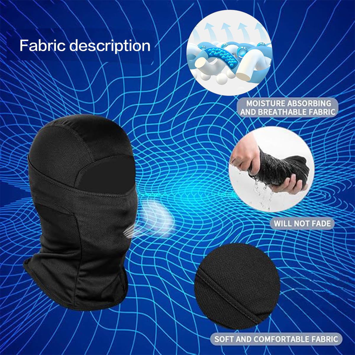 Balaclava Ski Mask for Men & Women – Winter Windproof & Summer UV Protection Face Cover for Cycling, Motorcycle, Snow Sports（Navy）