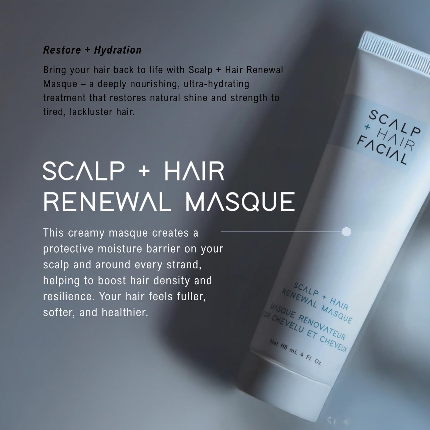 ECRU New York Scalp + Hair Renewal Masque - Deep Hydrating Hair Mask Treatment Restores Natural Shine and Strength - Color Safe Treatment Mask - 4oz