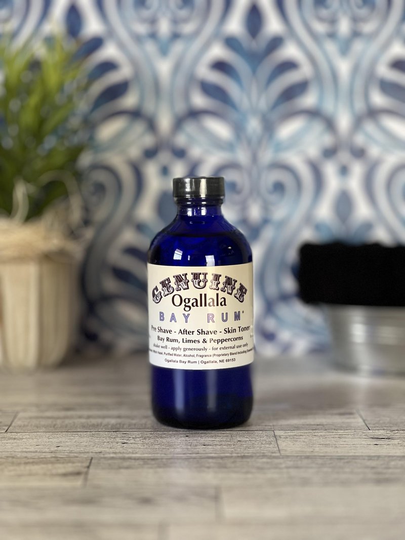 Ogallala Bay Rum Genuine Soothing Genuine Aftershave | Hand Crafted | Old Fashioned | Limes & Peppercorns 8 oz.