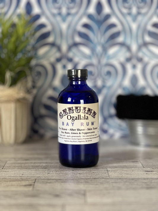 Ogallala Bay Rum Genuine Soothing Genuine Aftershave | Hand Crafted | Old Fashioned | Limes & Peppercorns 8 oz.
