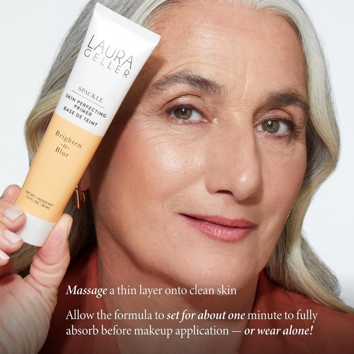 Spackle Primer by Laura Geller - Brighten & Blur for Mature Skin - Super Size 2 Fl Oz
